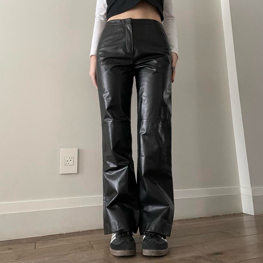 Danier genuine leather black pants